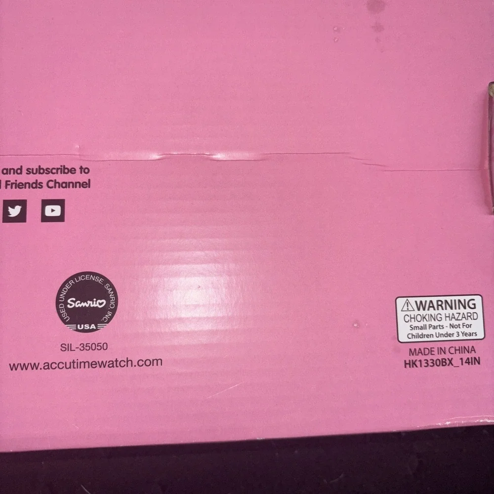 Hello Kitty Wall Clock Sanrio Pink‎ Metallic Analog HK1330BX 14IN New in Box